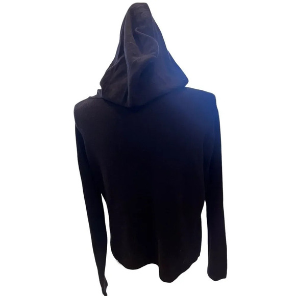 Siami Milano Women’s Black Knit Hoodie Sweater M Floral 3D Applique Pullover - Picture 10 of 12